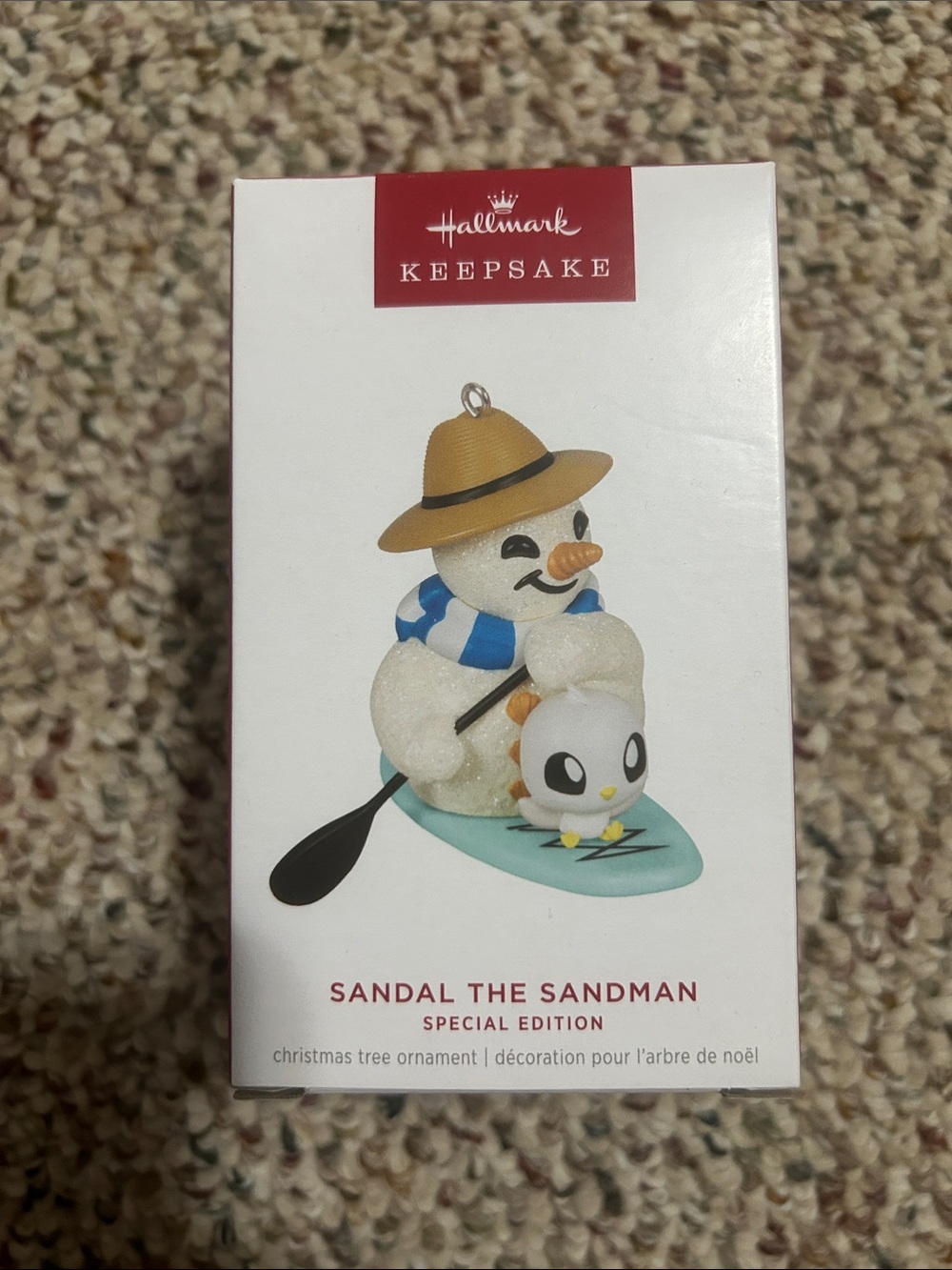 Hallmark Sandal the Sandman Ornament - White, Tan, Blue, Aqua